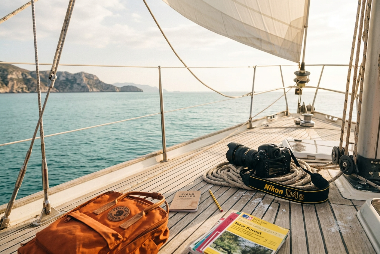 Lifestyle travel photography — sailing at sunset